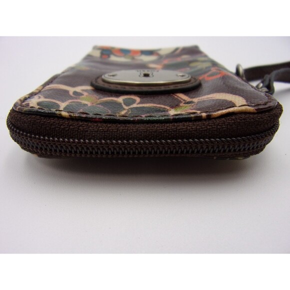 Fossil Wristlet Wallet Phone Sleeve Key Per Purse Zip Vintage Floral Concert - Picture 5 of 12